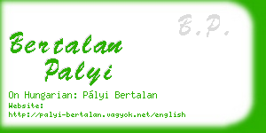 bertalan palyi business card