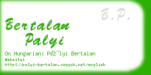 bertalan palyi business card